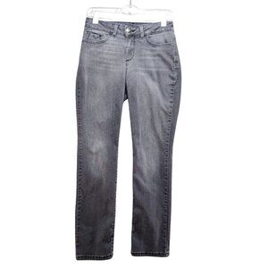 Lee Jeans Womens 6 Gray Straight Leg Mid Rise Regular Fit Slimming Stretch